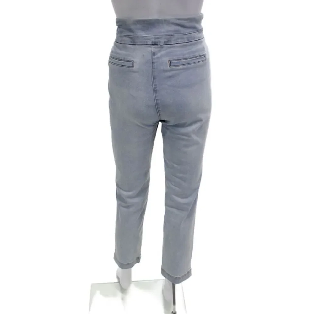 Renuar Women Cropped Ankle High-Rise Gray Pants Size 6